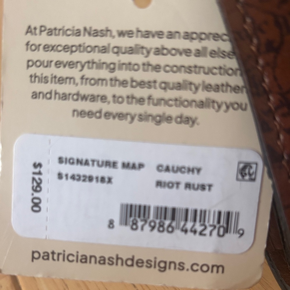 Patricia Nash Brown Leather Map Briefcase - Picture 2 of 4